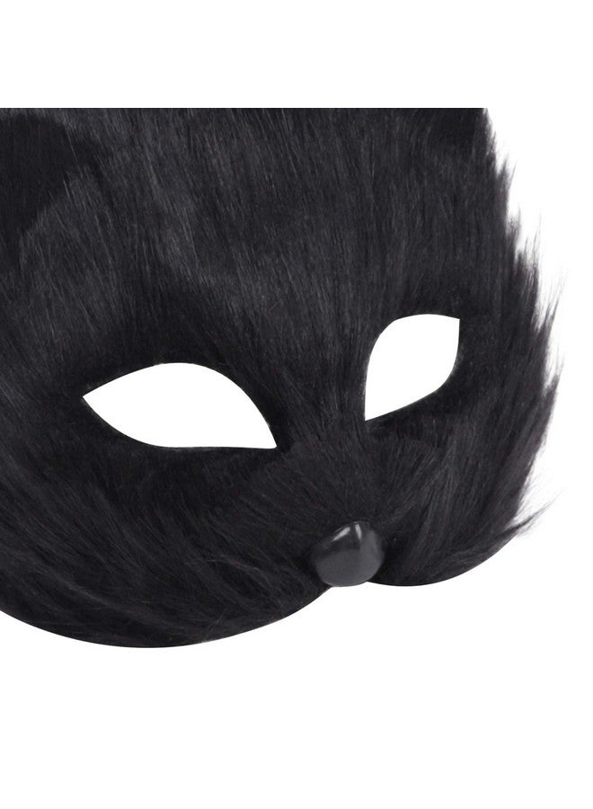 Clobeau Masquerade Mask Halloween Fox Mask Cosplay Costume Half Face Animal Headgear Caps Furry Party Christmas Eye Mask Cat Masks Party Mask Fancy Half-Face Masks Halloween Costume Fancy Dress - Image 5