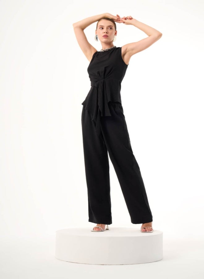 MIZALLE TIE SLEEVELESS BLOUSE - Image 1