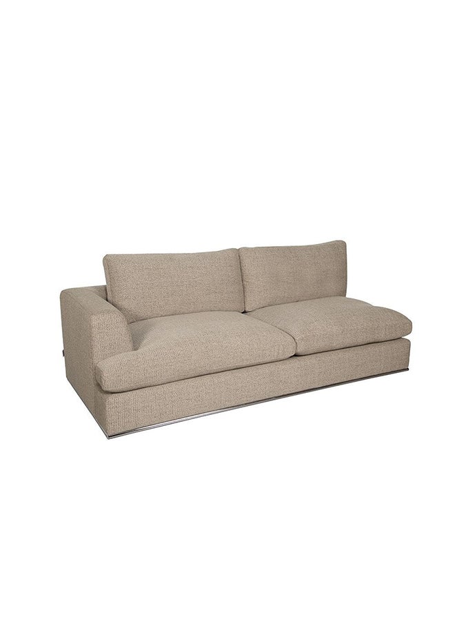 DANUBE HOME Paddington 2 Seater Left Arm Fabric Modular Sofa Modern Design Two Seat Sofas Comfortable Living Room Furniture L 221 x W 103 x H 66 cm Melange Brown  - Image 2
