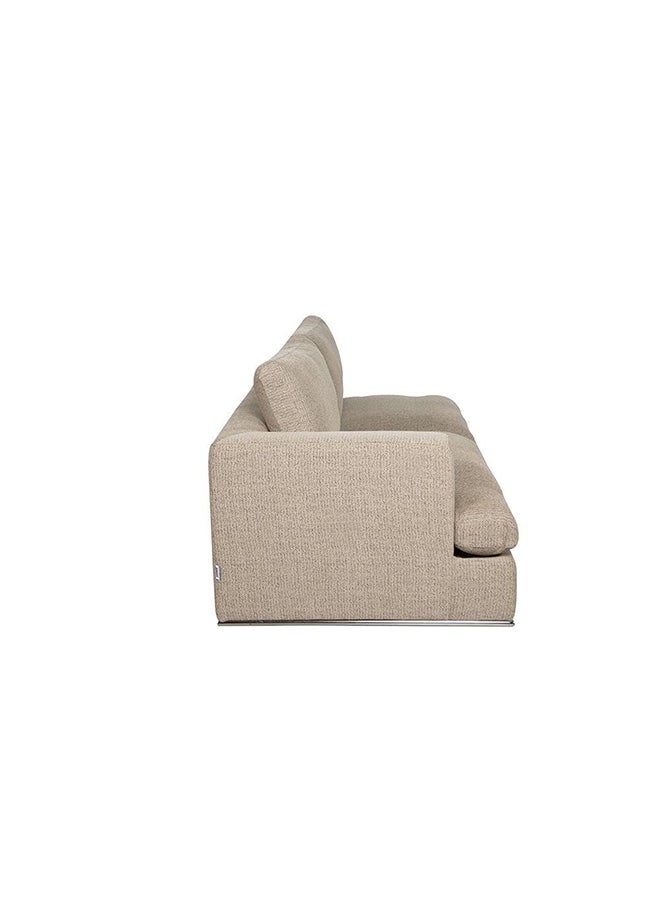 DANUBE HOME Paddington 2 Seater Left Arm Fabric Modular Sofa Modern Design Two Seat Sofas Comfortable Living Room Furniture L 221 x W 103 x H 66 cm Melange Brown  - Image 5