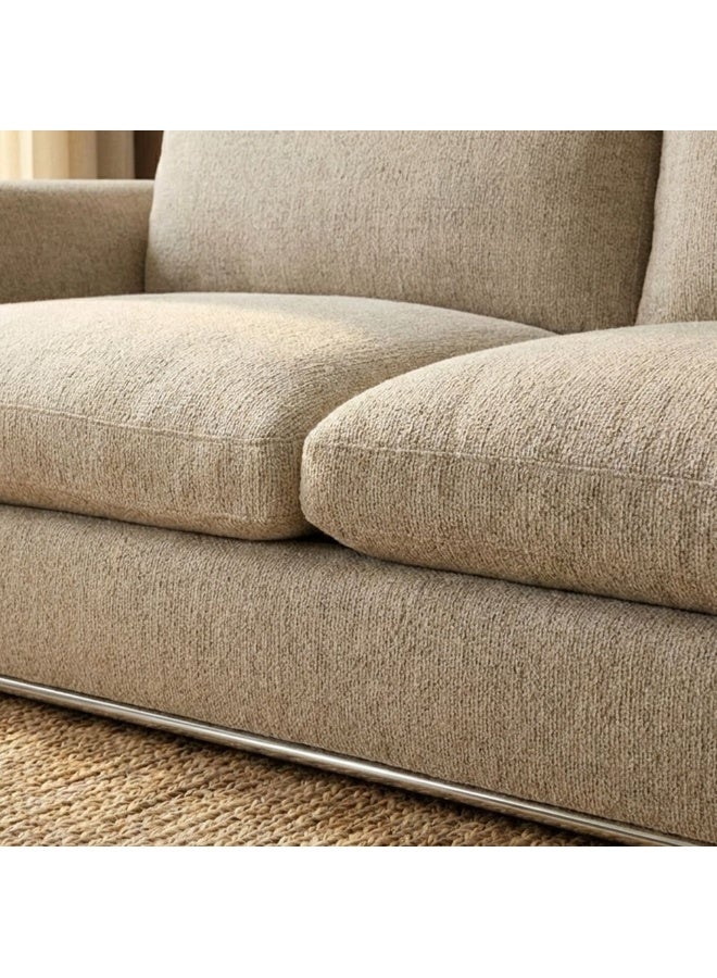 DANUBE HOME Paddington 2 Seater Left Arm Fabric Modular Sofa Modern Design Two Seat Sofas Comfortable Living Room Furniture L 221 x W 103 x H 66 cm Melange Brown - Image 5