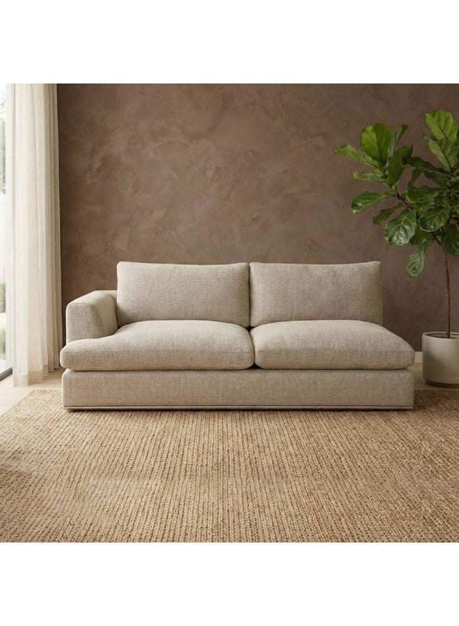 DANUBE HOME Paddington 2 Seater Left Arm Fabric Modular Sofa Modern Design Two Seat Sofas Comfortable Living Room Furniture L 221 x W 103 x H 66 cm Melange Brown - Image 2