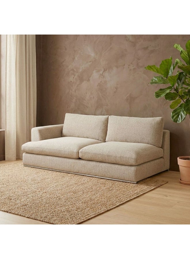 DANUBE HOME Paddington 2 Seater Left Arm Fabric Modular Sofa Modern Design Two Seat Sofas Comfortable Living Room Furniture L 221 x W 103 x H 66 cm Melange Brown - Image 1