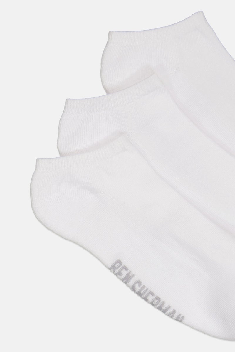 Ben Sherman Men 8 Pairs Brand Logo Ankle Cut Socks, White - Image 2