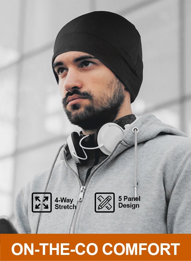 HOME-MART Beanie for Men Women, Men's Skull Cap,Beanie Running Hat,Authentic,Comfortable,Limited Edition Black,One Size - Image 2