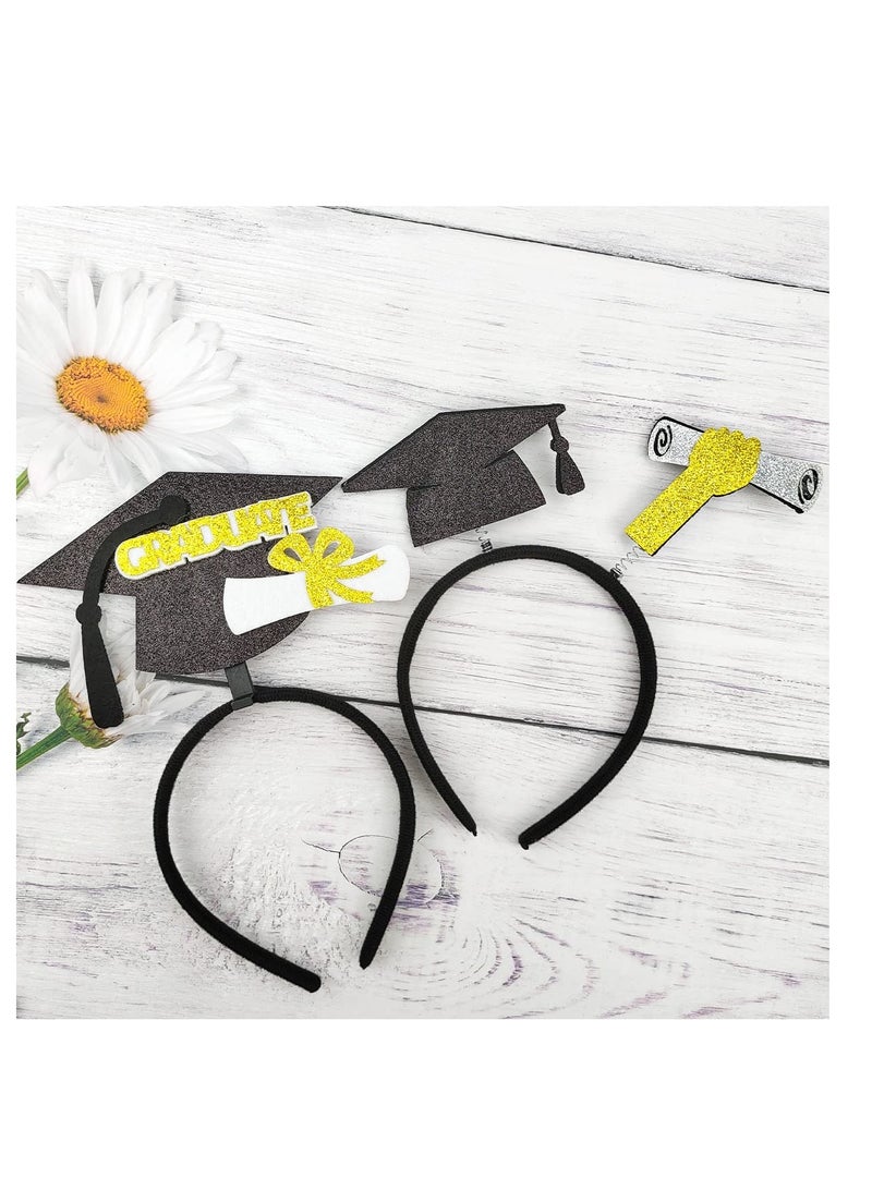 4 Pack Graduation Headband Graduation Cap, Graduation Hair Accessories, Suitable for Graduation Party Dress Up Costume Decorations - Image 5