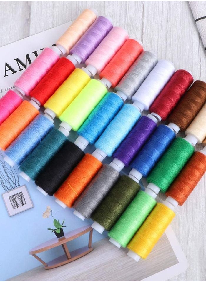 Sadeqeen Sewing threads kit 30 pcs 250 yds assorted colors for DIY craft also use this spool for hand and machine  - Image 2