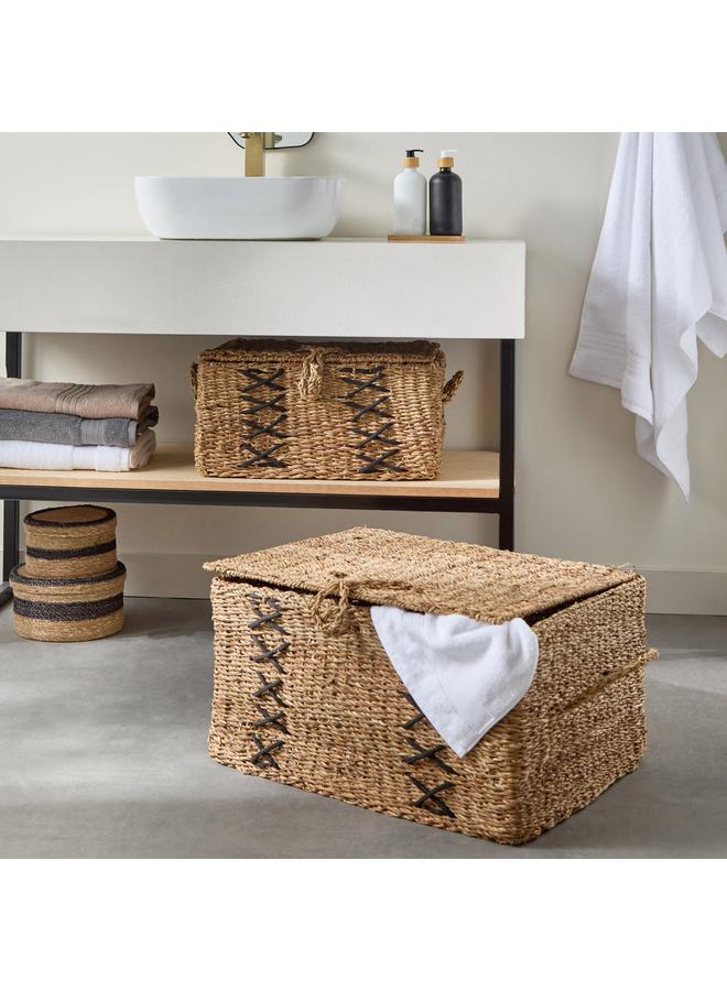 Home Box Naturaloom Stitch Rectangular Trunk with Iron Frame Inside - 50x34x25 cm - Image 5