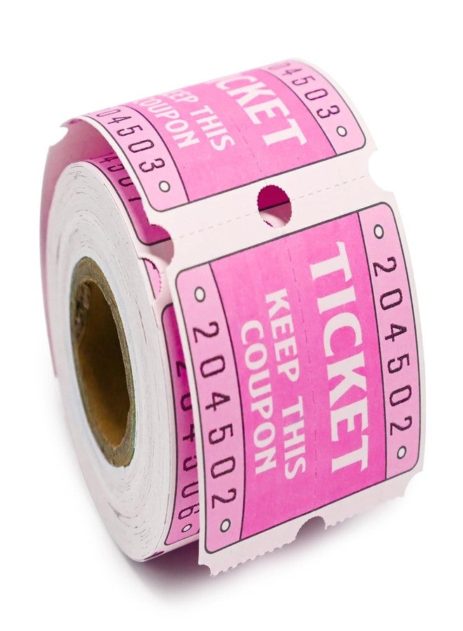 DGBDPACK 250 Raffle Tickets, 50/50 Double Roll Tickets for Raffles, Carnival, Door Prizes and Class Reward (Pink) - Image 1