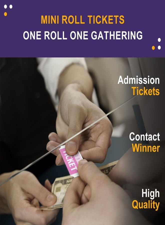 DGBDPACK 250 Raffle Tickets, 50/50 Double Roll Tickets for Raffles, Carnival, Door Prizes and Class Reward (Pink) - Image 5