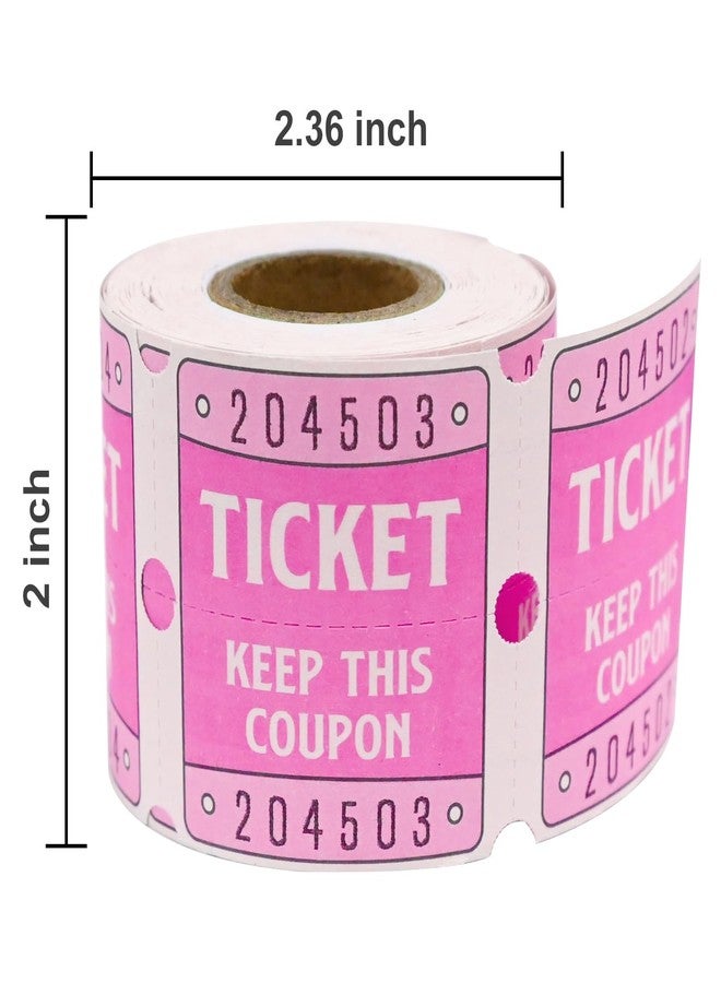 DGBDPACK 250 Raffle Tickets, 50/50 Double Roll Tickets for Raffles, Carnival, Door Prizes and Class Reward (Pink) - Image 2