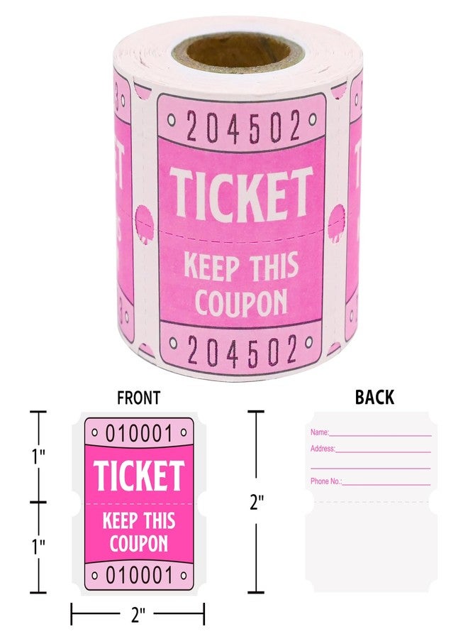 DGBDPACK 250 Raffle Tickets, 50/50 Double Roll Tickets for Raffles, Carnival, Door Prizes and Class Reward (Pink) - Image 3