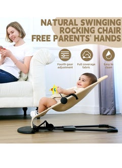 iMissiu Portable Newborn Baby Balance Chair, Baby Bouncer, Bouncer Seat for Babies, Portable Rocker with Mesh Fabric Babies Soothing Vibrations, 0-6 Months  - Image 2