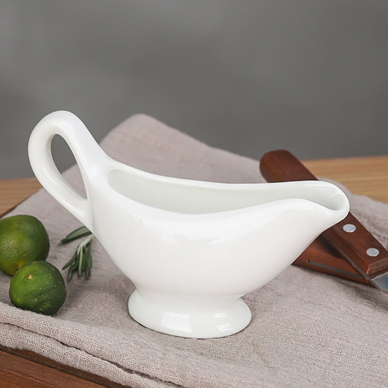 Sauce Boat Creamer Pitcher Gravy Boat Coffee Creamer Pitcher with Handle Size L - Image 3