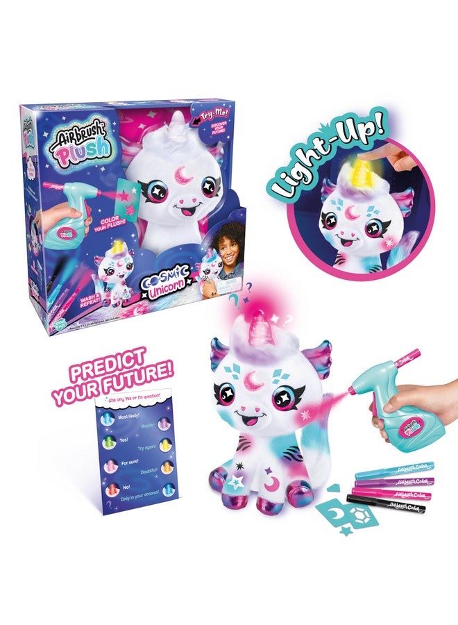 Canal Toys Canal Toys Airbrush Plush Cosmic Light Up Unicorn! Decorate, wash, Repeat! Customize Your own Spray Art Plush. Light up Fortune teller's Horn. Ages 6+  - Image 3