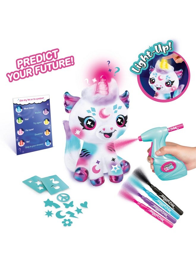 Canal Toys Canal Toys Airbrush Plush Cosmic Light Up Unicorn! Decorate, wash, Repeat! Customize Your own Spray Art Plush. Light up Fortune teller's Horn. Ages 6+  - Image 5