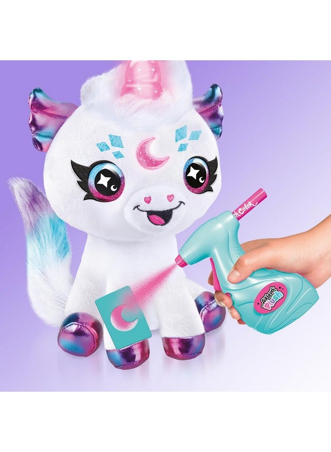 Canal Toys Canal Toys Airbrush Plush Cosmic Light Up Unicorn! Decorate, wash, Repeat! Customize Your own Spray Art Plush. Light up Fortune teller's Horn. Ages 6+  - Image 4