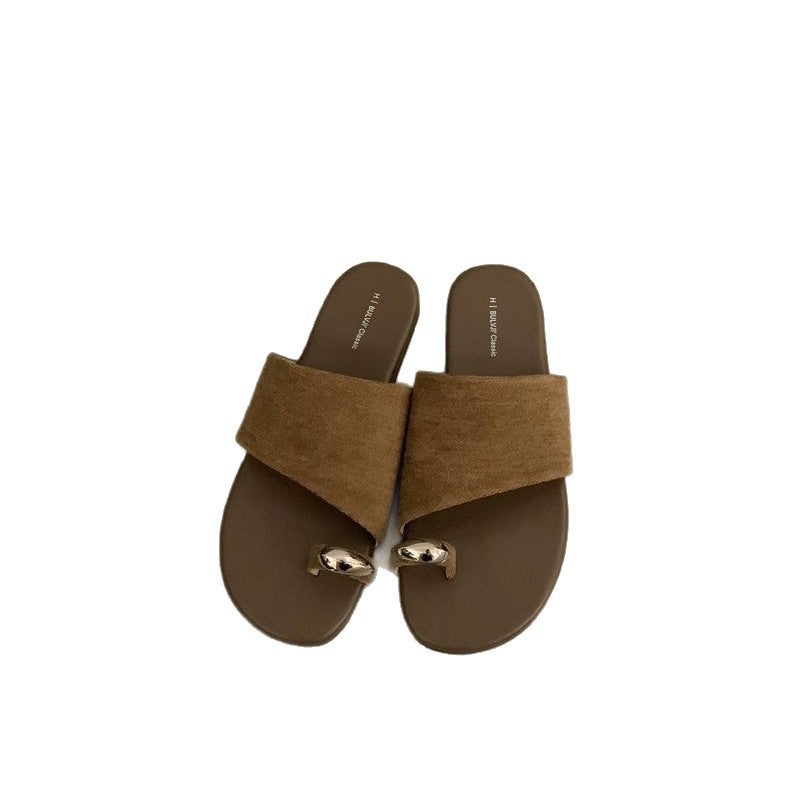 Women's Flat Sandals Toe Loop Slip-On Comfort Casual Shoes - Image 5