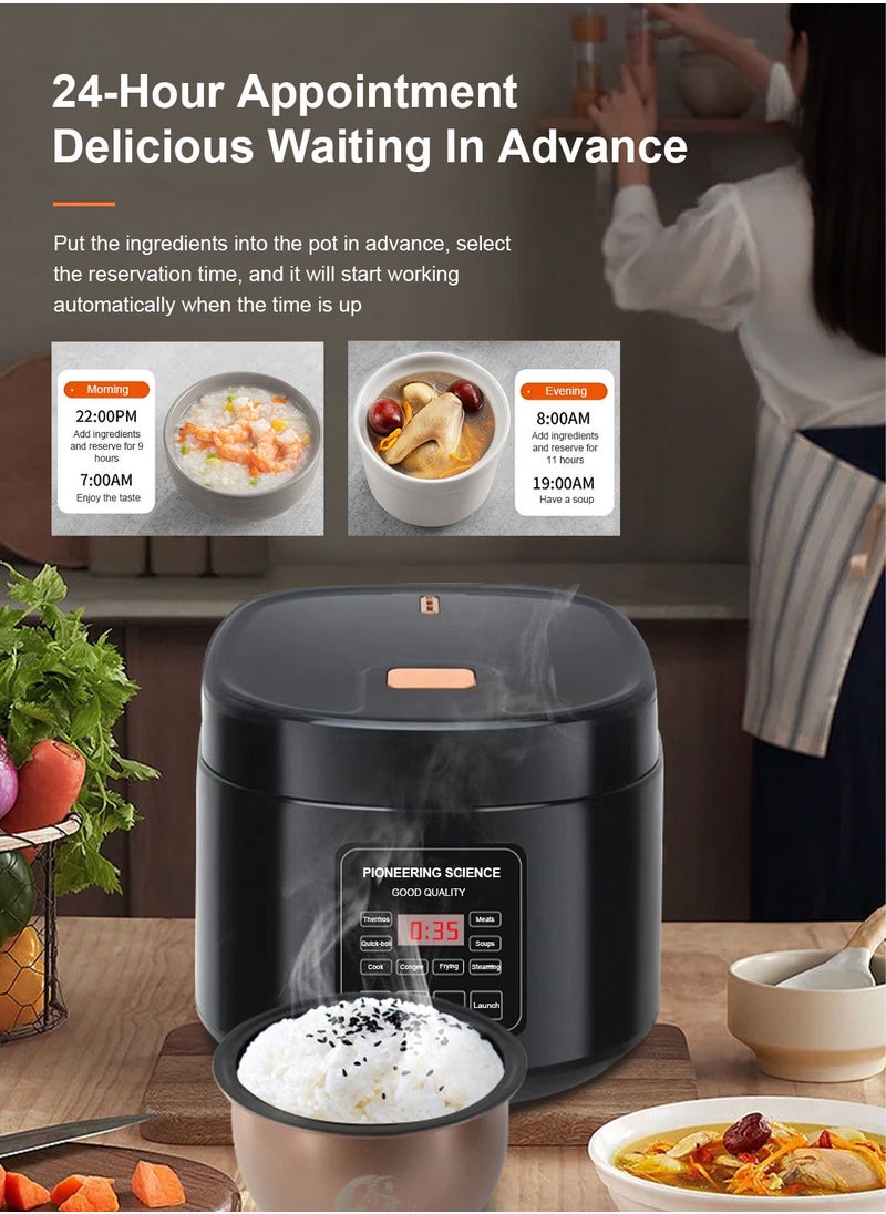 SILVER CREST - 5 Liters - Electric Rice Cooker, 8 In 1 Instant Programmable, 700 Watts, 12 Smart Programs TK-108 Black - Image 1