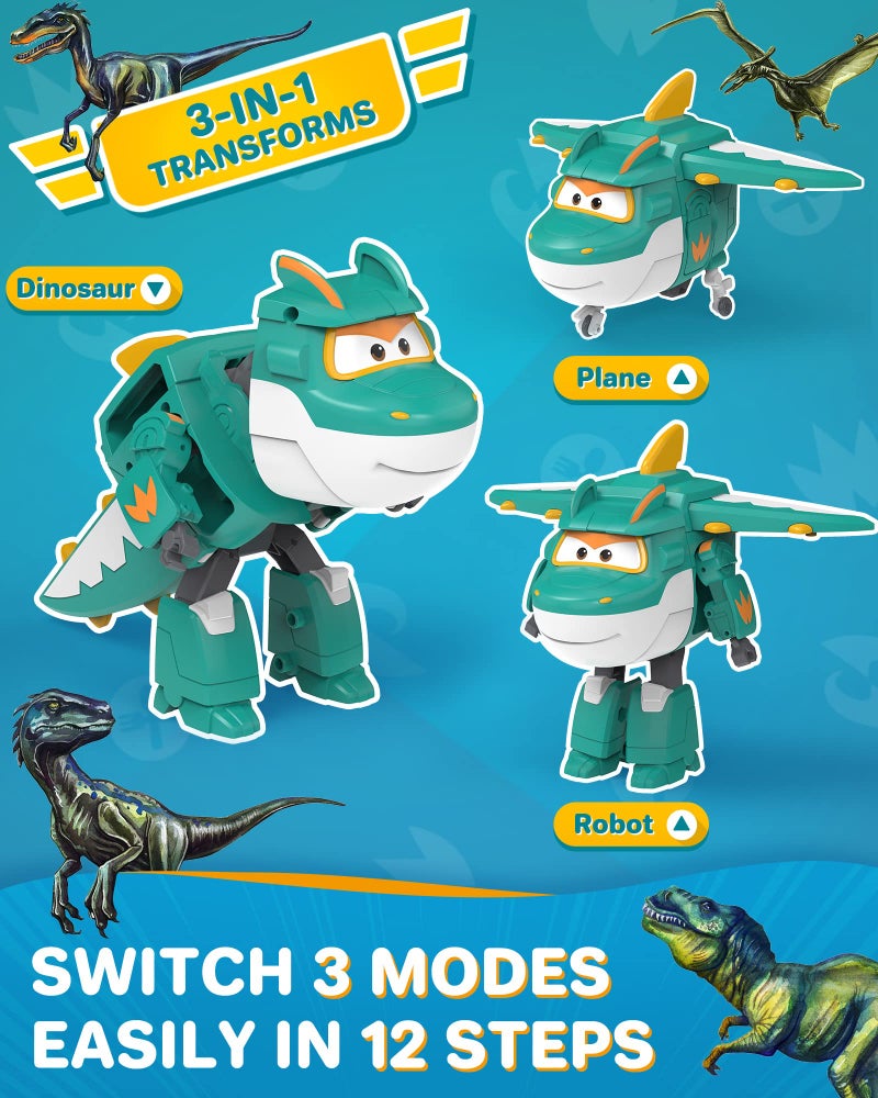 Super Wings 5 in Transformable Toys Tino, Transforming Airplane Robot for Boys and Girls, Action Figures Dinosaur Toy for Kids Age 3 4 5 6 7 8 9+ - Image 3