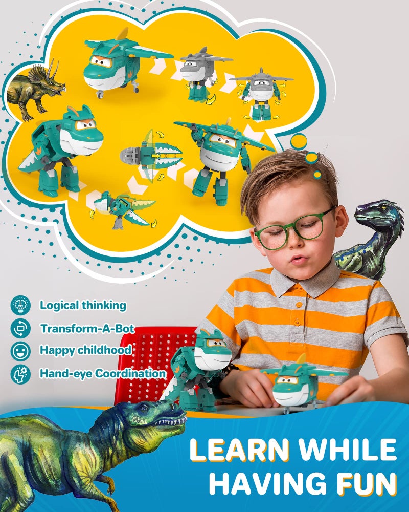 Super Wings 5 in Transformable Toys Tino, Transforming Airplane Robot for Boys and Girls, Action Figures Dinosaur Toy for Kids Age 3 4 5 6 7 8 9+ - Image 4