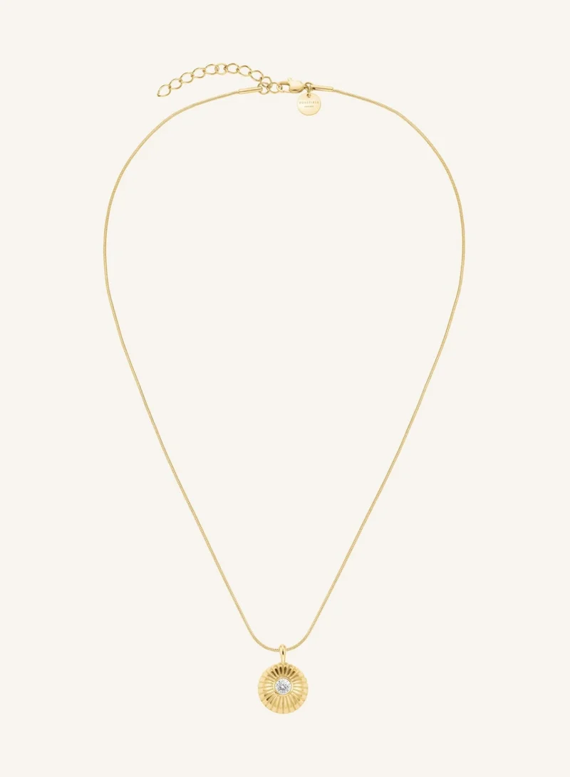 Rosefield  Solitaire Coin Pendant Necklace, Gold Plated for Women | Best Price UAE