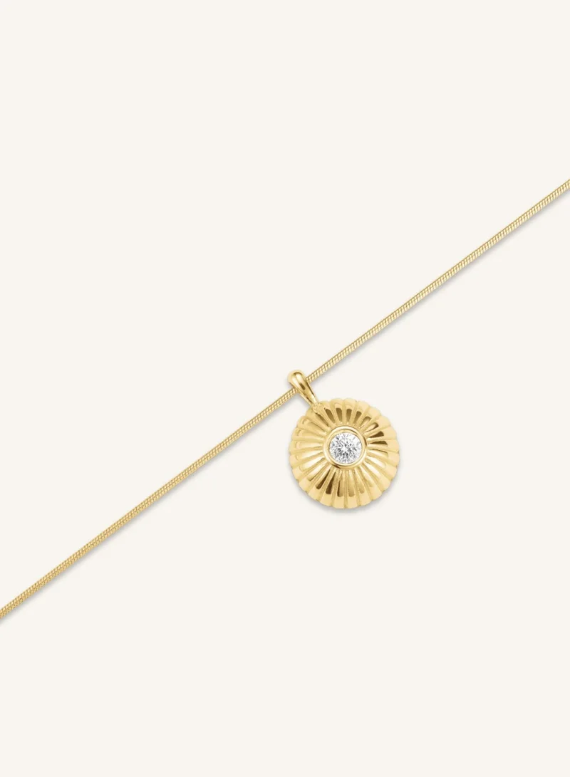 Rosefield  Solitaire Coin Pendant Necklace, Gold Plated for Women | Best Price UAE