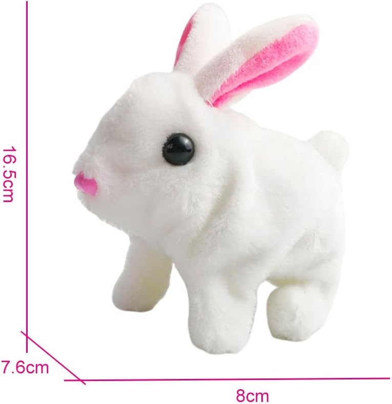 klarako Flurfy Bunny Toy, Simulation Display Smart Adorable Jumping Electric Flopsie Bunny Dolls Bunny Robot for Eve Gift Easter Girls Boys Toddlers  White - Image 3