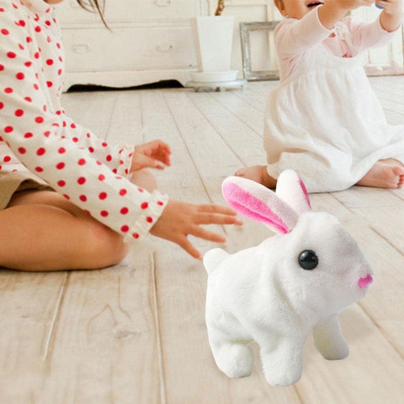 klarako Flurfy Bunny Toy, Simulation Display Smart Adorable Jumping Electric Flopsie Bunny Dolls Bunny Robot for Eve Gift Easter Girls Boys Toddlers  White - Image 5
