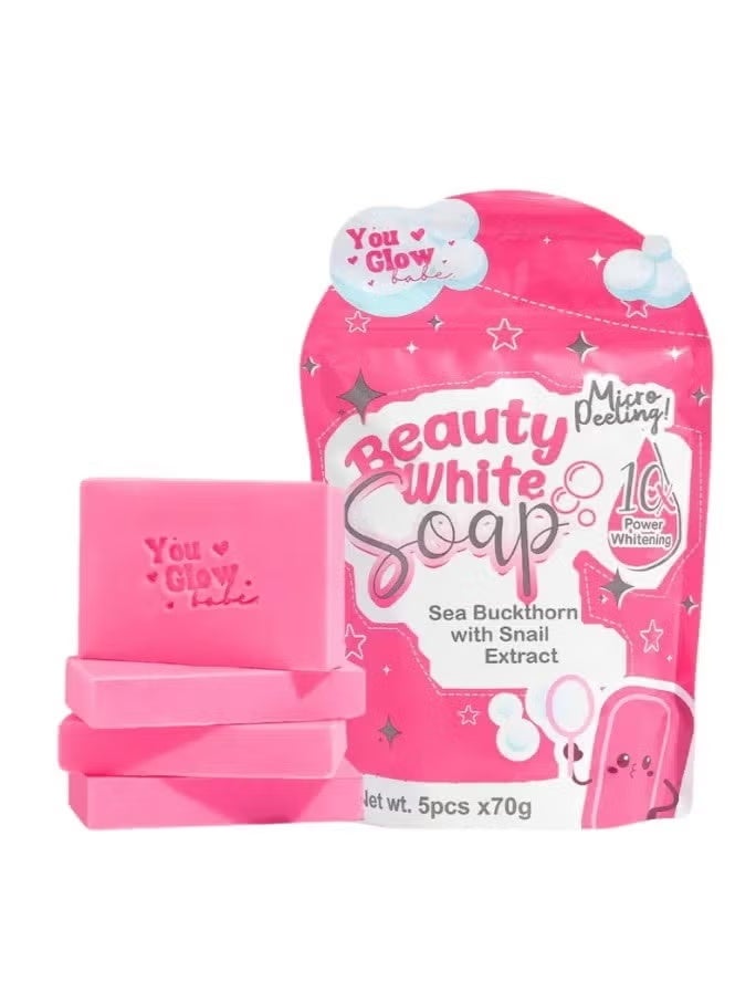 جلو يو جلو بيبي صابون أبيض بيوتي (5 قطع*70 جرام)