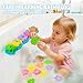 AMCHSURI Bath Toys for Kids Ages 13 Mold Free Bath Toys for 1 Year Old Educational Color and Shape Sorting Stacking Toys with 20 Floating Pieces and Mesh Bag Early Learning Toddler Baby Tub Toys - Image 4