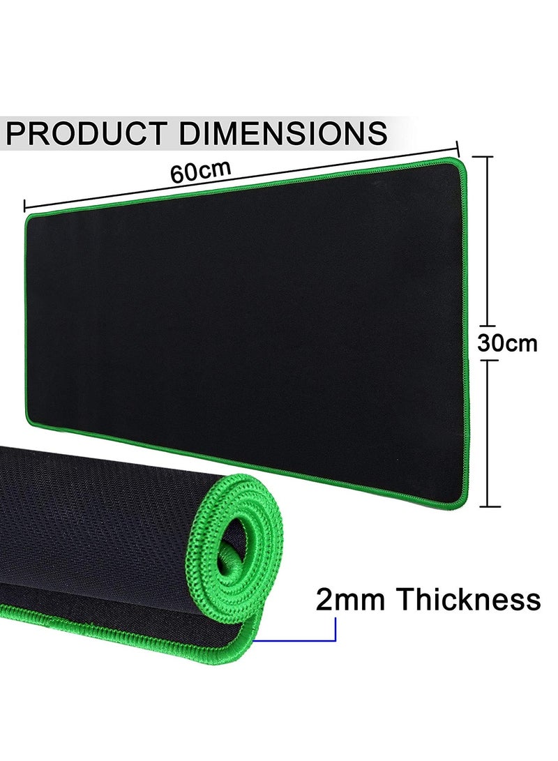 Gaming Mouse Pad Large - Anti-Slip & Waterproof - Comfortable - Black with GREEN