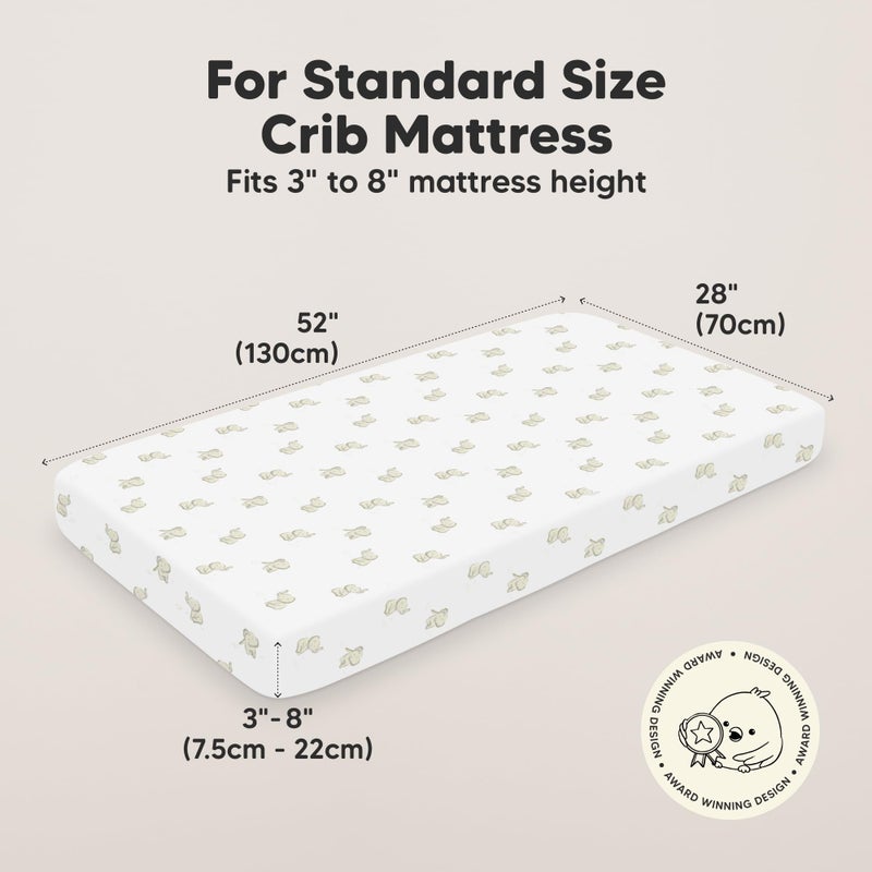 KeaBabies 2-Pack Organic Crib Sheets for Boys, Girls - 52x28 Fitted Crib Mattress Sheet Neutral, Breathable Jersey Cotton Cover for Baby Bed, Toddler Mattress, Soft & Cute Prints (Elly) - Image 3