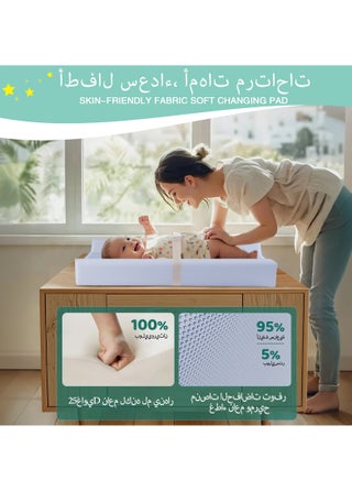 طفل تغيير الوسادة، PU ماء الحفاضات تغيير الحصيرة مع حزام السلامة، الحفاضات المحمولة تغيير الوسادة، التنفس المحيط تغيير الوسادات الجدول للطفل، 31.25 " * 16" ، الأزرق - view 5
