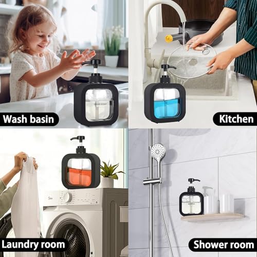 Leawall 300ml handwash dispenser bottle - Liquid Soap, Dish Soap, and Shampoo Dispenser for Kitchen Sink, Bathroom- Refillable soap dispenser for wash basin, Kitchen accessories items for home(2 Pcs) - Image 5