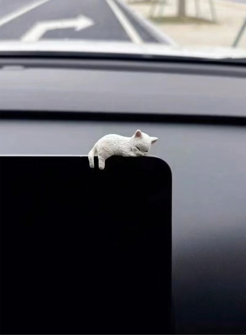 Car Decoration Set with Cute Cat Design – A set of 4 adorable cat figures that add a playful touch to your car interior décor. - Image 4