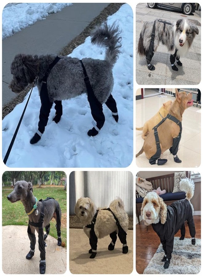 BillionChains Dog Boots with Adjustable Suspender, Anti-Slip Dog Shoes, Waterproof Paw Protector for Rainy, Snowy, Hot Pavement, M - Image 2