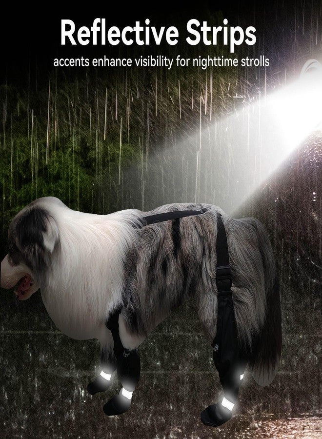 BillionChains Dog Boots with Adjustable Suspender, Anti-Slip Dog Shoes, Waterproof Paw Protector for Rainy, Snowy, Hot Pavement, M - Image 3