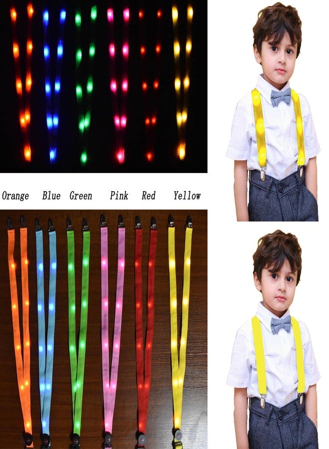 AMNQUERXUS Christmas Costumes Boys Girls Kids Light Up Suspenders, LED Suspenders Funny Costumes Party Favors Gift for Boy (Yellow) - Image 2
