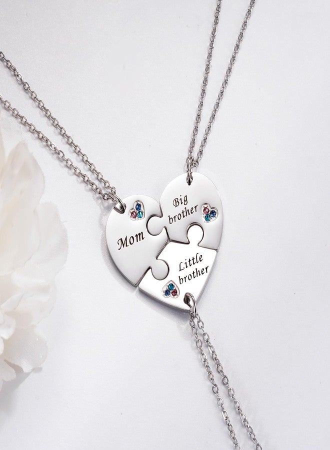 Yonhon Mother Son Necklace for 3,Mom Big Brother Little Brother Matching Necklace Set for 3 - Image 4