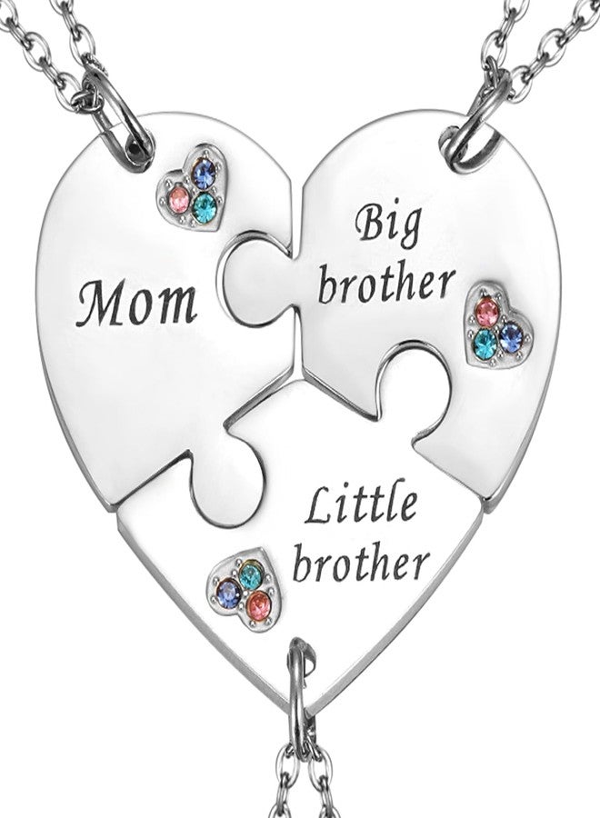 Yonhon Mother Son Necklace for 3,Mom Big Brother Little Brother Matching Necklace Set for 3 - Image 1