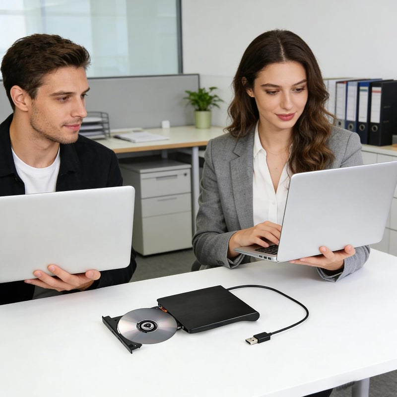 Genérico USB Optical Disk Drive - USB 3.0 High Speed External Disk Recorder Slim Design Connection Stable Performance - Multimedia Data Application File Work Office e - Image 3