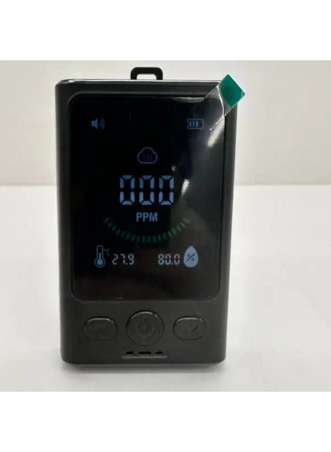 Black Portable Digital CO Detector Rechargeable Carbon Monoxide Alarm - Image 1