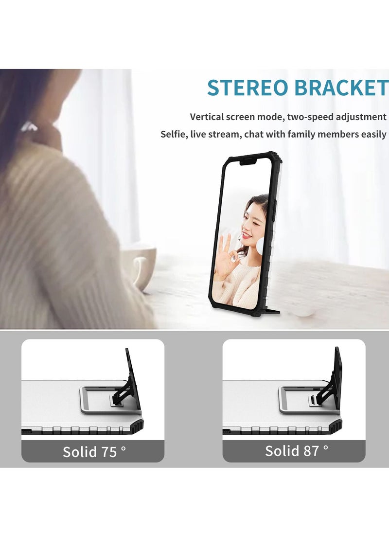 Generic - Iphone 14 Plus White Mobile Phone Case Cover, Innovative Telescopic Bracket, Sliding Protection Camera Window, Bumper Shockproof Phone Back Cover - Image 1