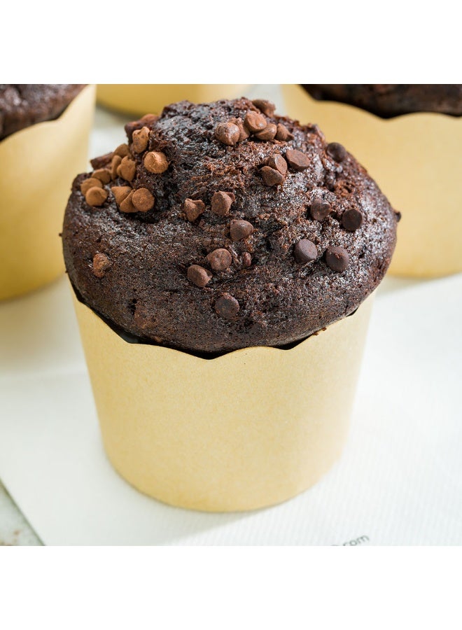 Restaurantware Panificio Premium 10 oz Kraft Paper Jumbo Baking Cup: Paper Baking Cups Perfect for Muffins, Cupcakes or Mini Snacks - Scalloped - Disposable and Recyclable - 200ct Box - Image 3