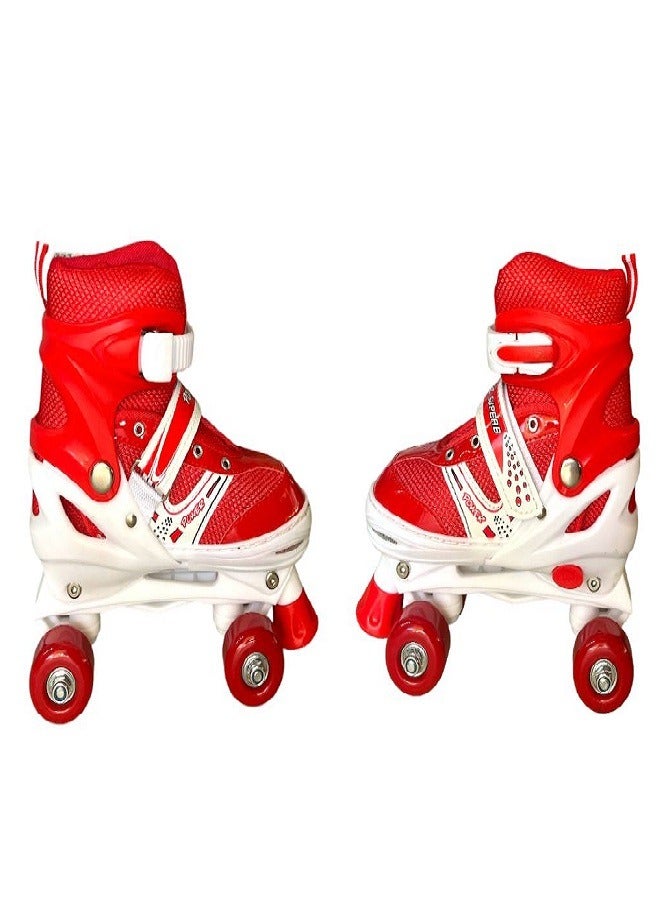 Outdoor Sports 4 Wheel Skate Shoes 3 Size large(39-42) red 