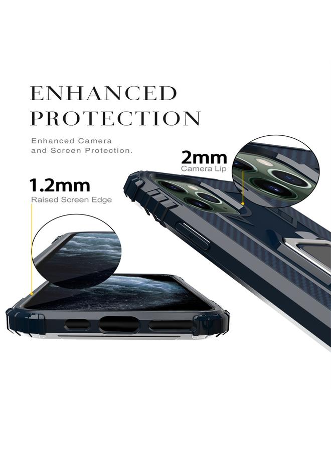 Zaboon Case For iPhone 11 Pro Max Carbon Fiber Protective Case with 360 Degree Rotating Ring Holder - Image 3