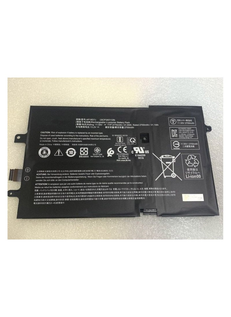 Generic - COMPATIBLE AP18D7J BATTERY FOR ACER Acer Swift 7 SF714-52T-78V2 Series, Acer Swift 7 SF714-52T-72VD Series 3 Cell Laptop Battery - Image 1
