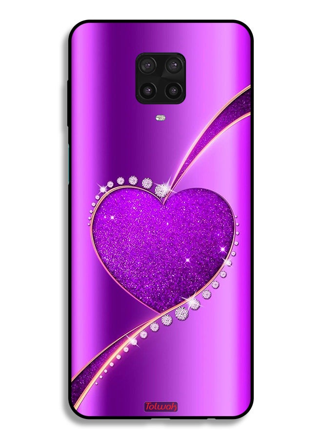 Tolwak Xiaomi Redmi Note 9S Protective Case Cover Glitter Heart - Image 2