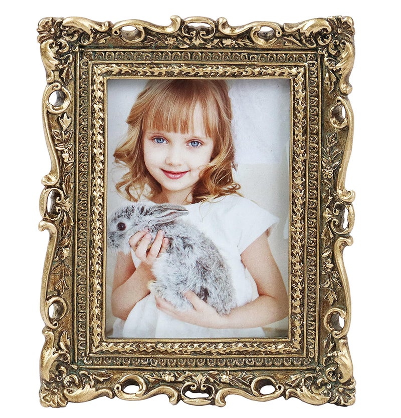 Hymmah 2.5 * 3.5inch Mini Wallet Picture Frame عتيقة إطار الصورة مزخرفة إطار راتنجات مصنوعة يدويًا مع معرض الصور اللوحي والجدار - Image 1